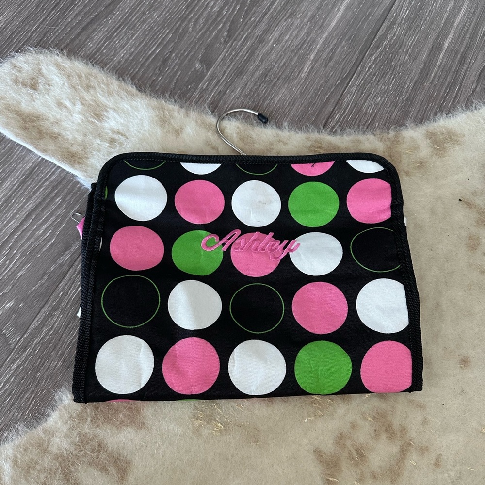 Ashley By 26 International Personalized Hanging Polka Dot Cosmetic Bag